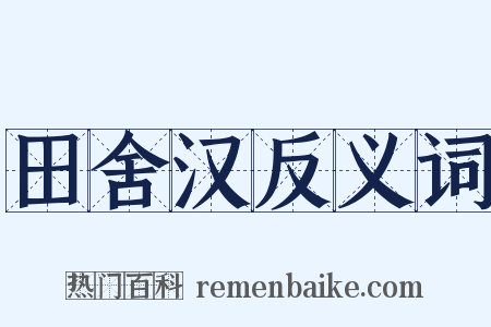 田舍汉反义词是什么意思的图片